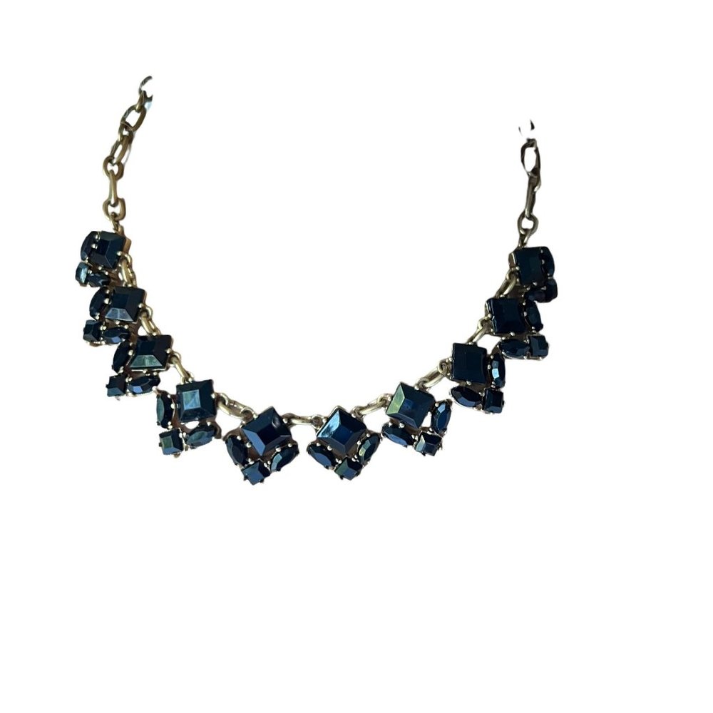 J Crew Gold Black Crystal Adjustable Statement Necklace - Picture 4 of 12